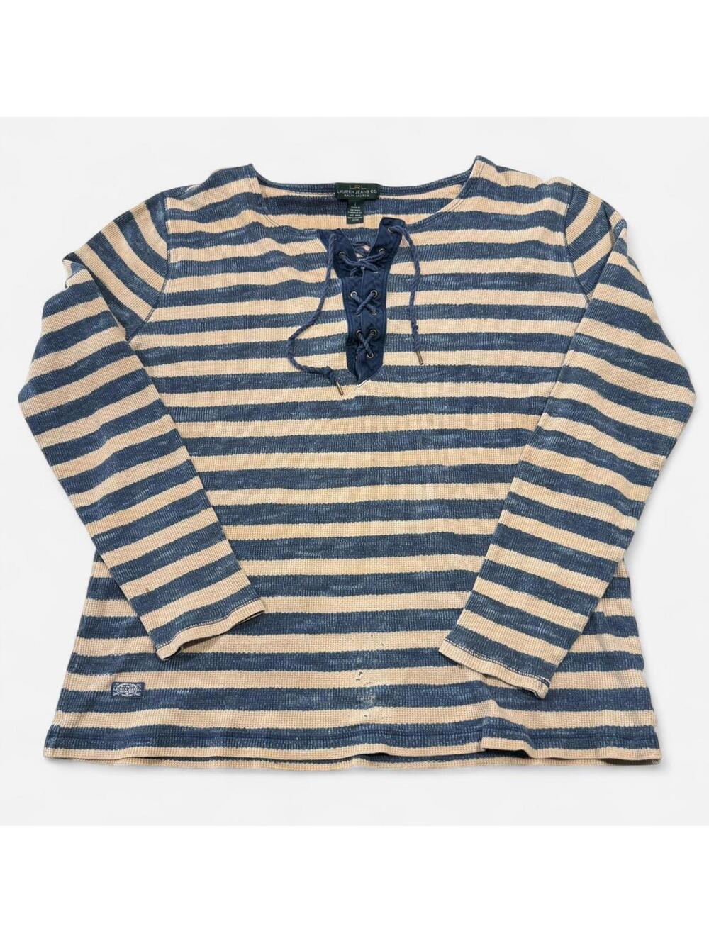 Lauren Ralph Lauren Knit Top Womens Large Distressed